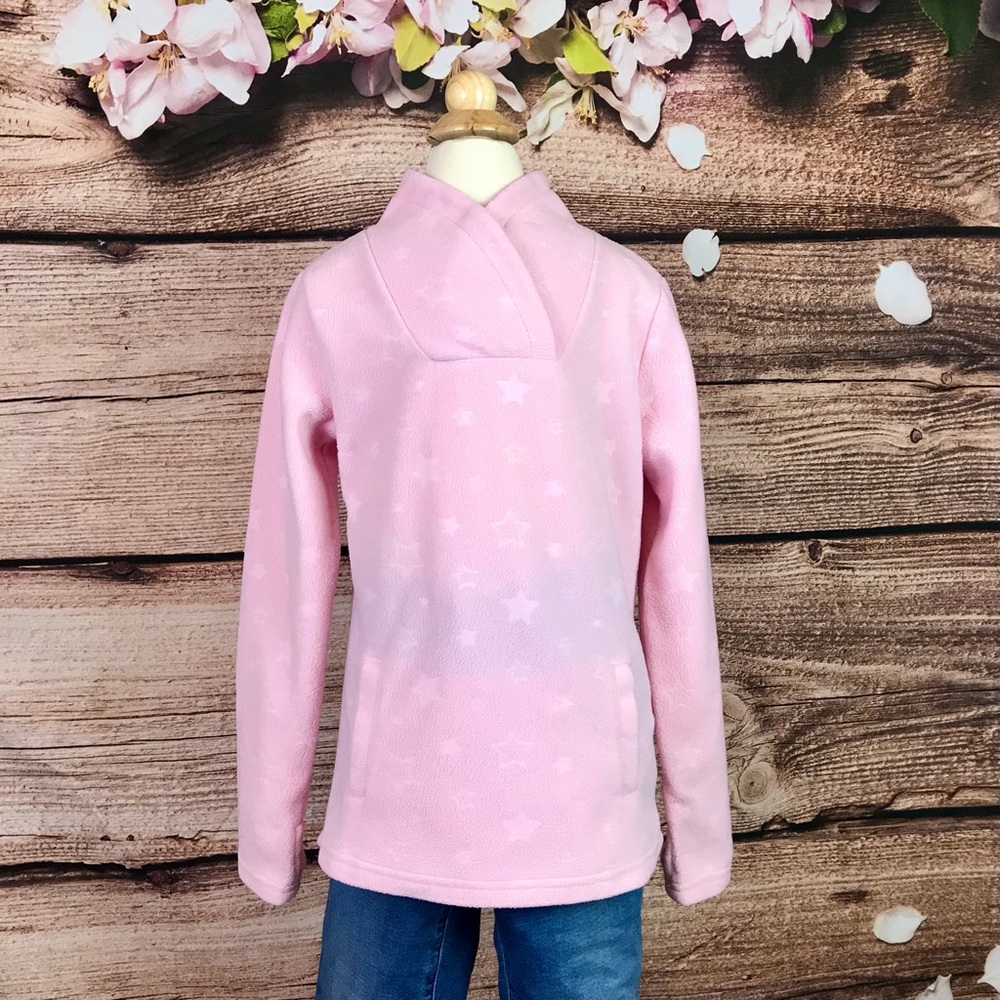 Athletic Works Little Girls Pink Soft Stars Print Sweatshirt Size 7/8Y